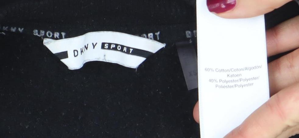 Womens UK Size XS DKNY Black Pullover Sweatshirt