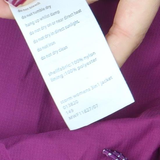 Mountain Warehouse Womens Purple 3-in-1 Waterproof Jacket Size 18