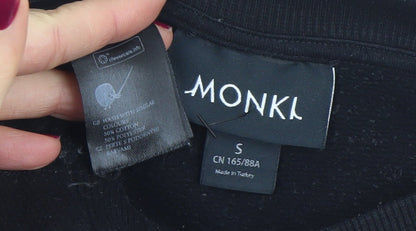 Womens UK Size S Monki Black Pullover Sweatshirt