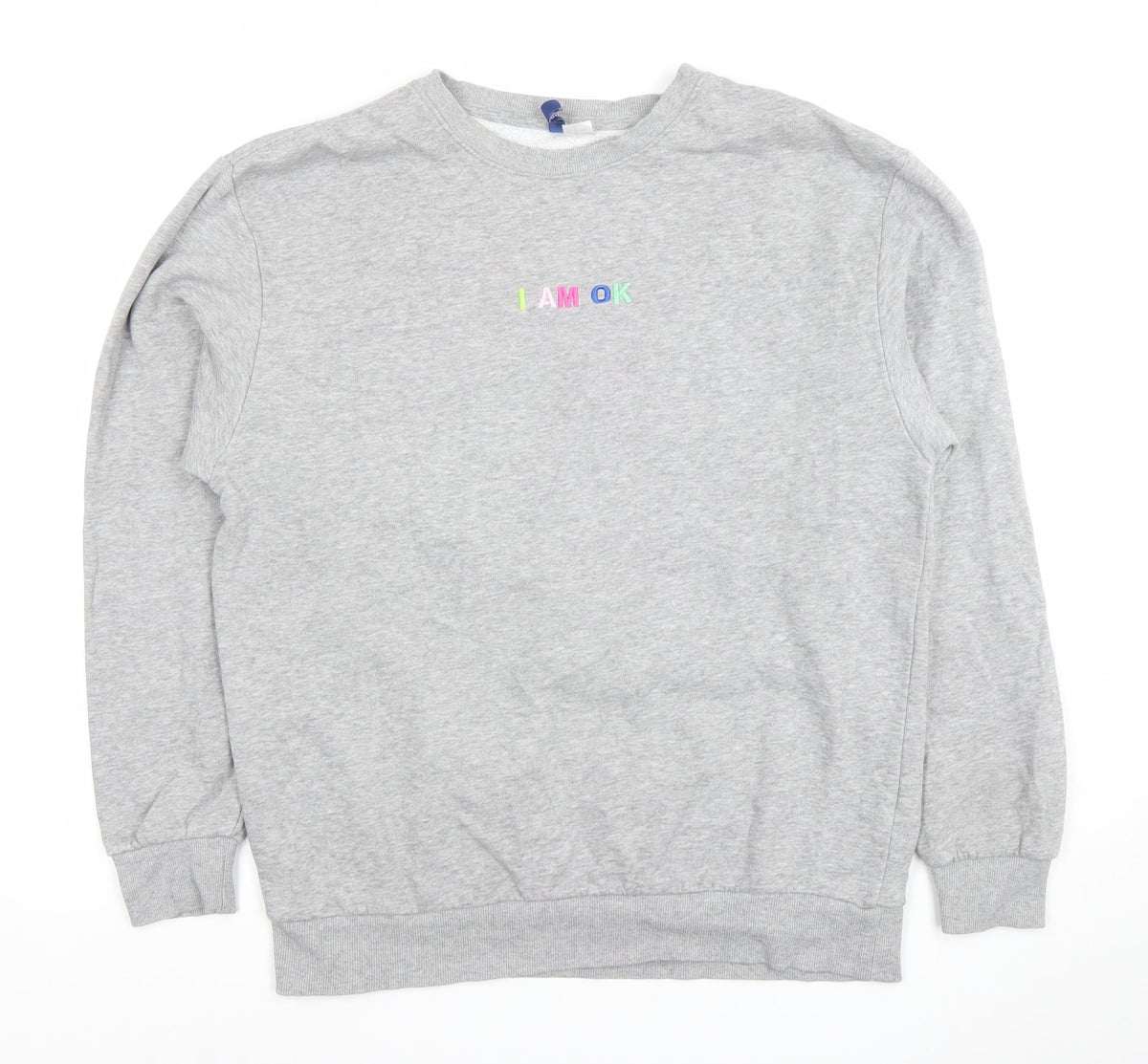 Mens UK Size M H&M Grey Pullover Sweatshirt