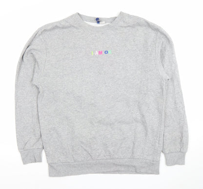 Mens UK Size M H&M Grey Pullover Sweatshirt