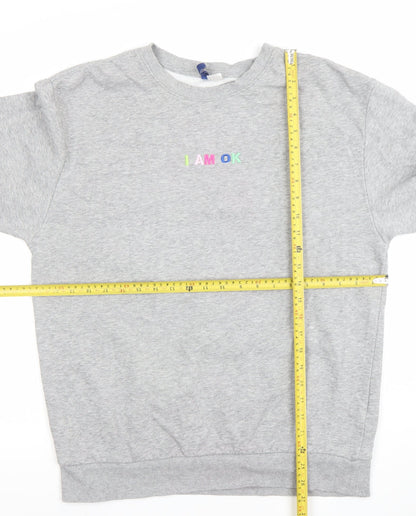 Mens UK Size M H&M Grey Pullover Sweatshirt