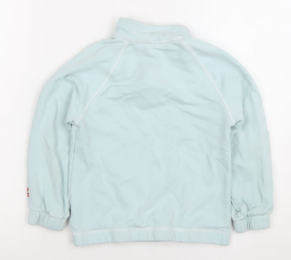 H&M Boys Blue 5-6 Years 1/2 Zip Fleece Sweatshirt Pullover Top