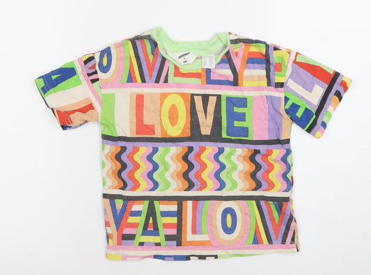 Girls UK Size 3-4 Years H&M Multicoloured Basic T-Shirt
