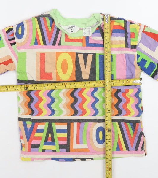 Girls UK Size 3-4 Years H&M Multicoloured Basic T-Shirt