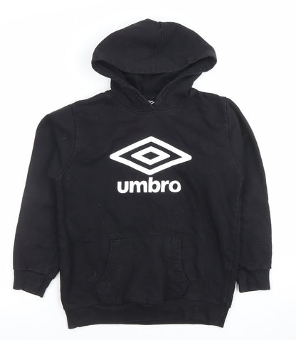 Boys UK Size 9-10 Years Umbro Black Pullover Hoodie