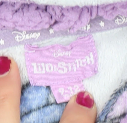 Disney Girls White Stitch Hooded Fleece Hoodie 9-12 Years Pullover