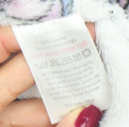 Disney Girls White Stitch Hooded Fleece Hoodie 9-12 Years Pullover