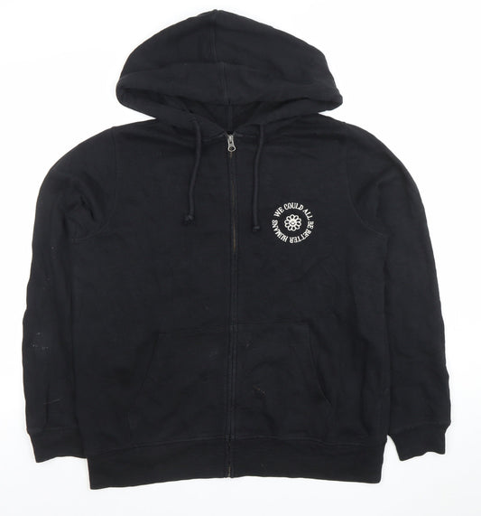 Womens UK Size 12 Marks and Spencer Black Full Zip Hoodie