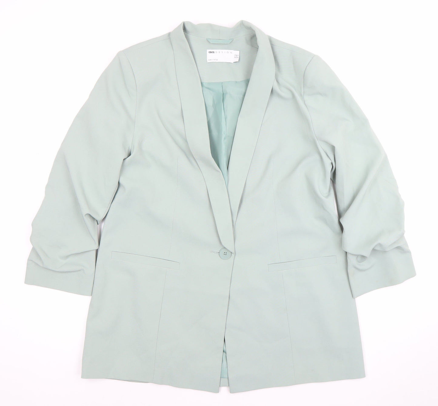 ASOS Design Women's Green Blazer Jacket UK 16 Single Breasted Tailored