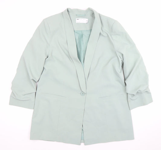 ASOS Design Women's Green Blazer Jacket UK 16 Single Breasted Tailored