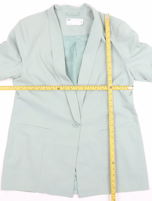 ASOS Design Women's Green Blazer Jacket UK 16 Single Breasted Tailored