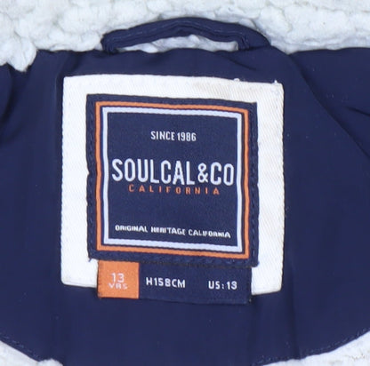 Teens UK Size XS SoulCal & Co Blue Puffer Jacket