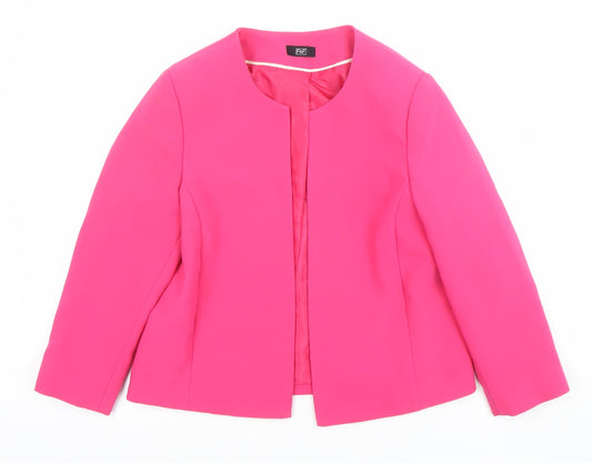 F&F Women Pink Size 8 Regular Open Front Blazer Jacket