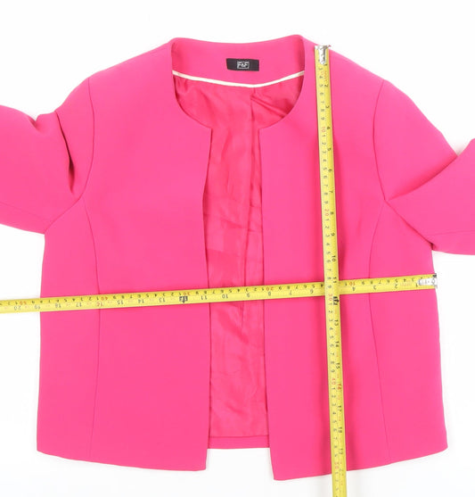 F&F Women Pink Size 8 Regular Open Front Blazer Jacket