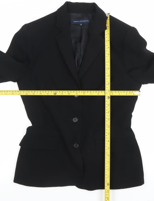 French Connection Women's Black Size 12 Single-Breasted Blazer