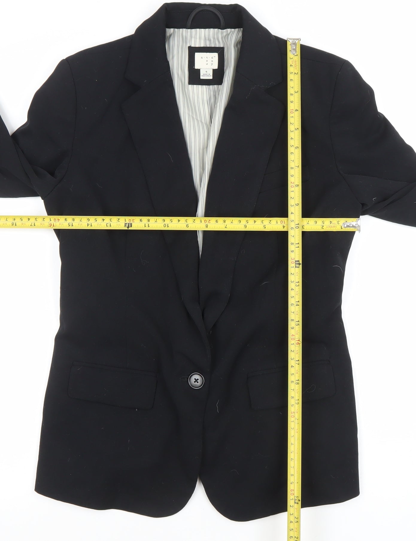 Womens UK Size 8 And Away Regular Black Blazer