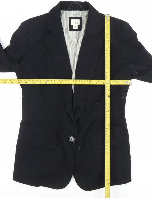 Womens UK Size 8 And Away Regular Black Blazer