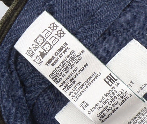 Marks and Spencer Men’s Brown Corduroy Chino Trousers 34W 31L Regular Fit