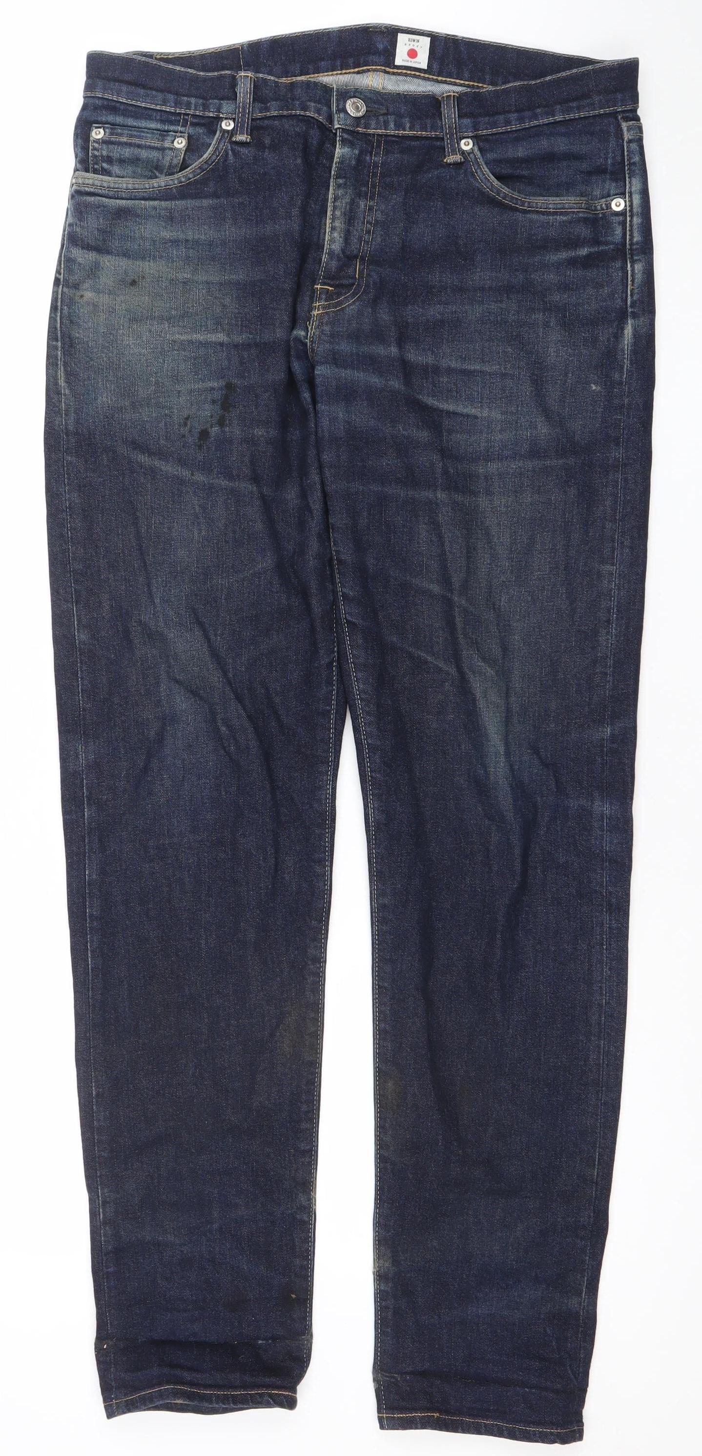 Edwin Men's Blue 32x32 Regular Tapered Jeans Denim Cotton Blend