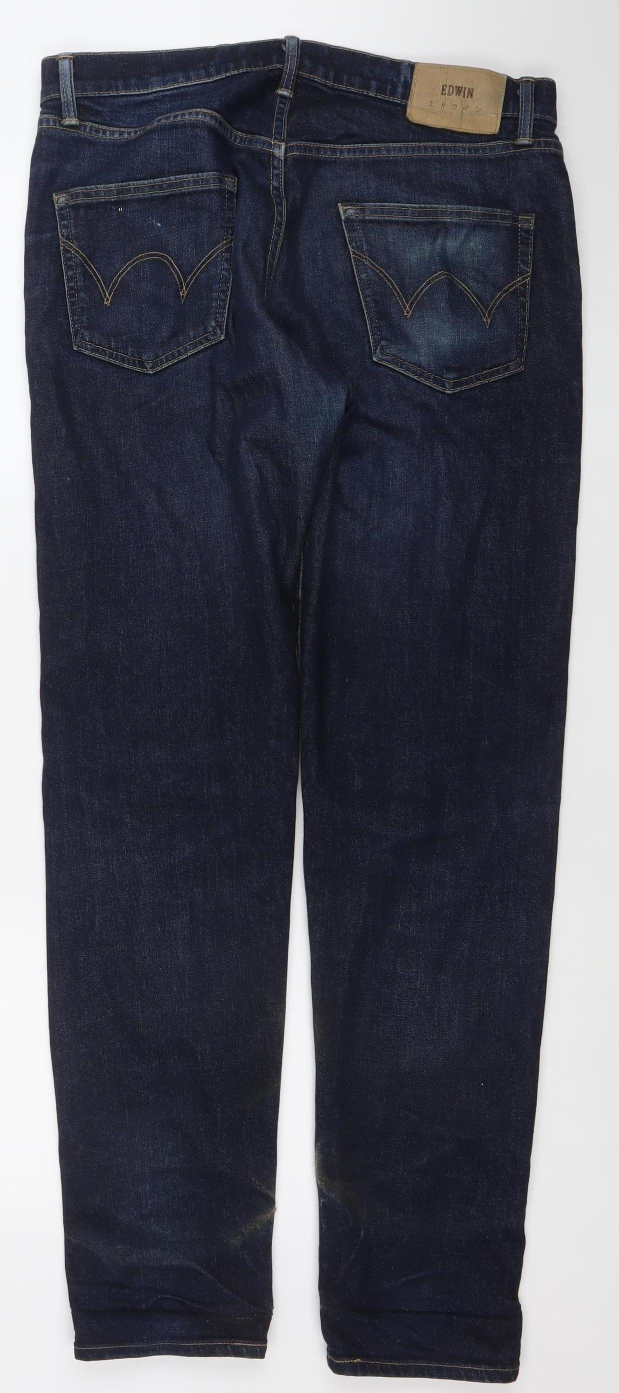 Edwin Men's Blue 32x32 Regular Tapered Jeans Denim Cotton Blend