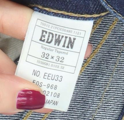 Edwin Men's Blue 32x32 Regular Tapered Jeans Denim Cotton Blend