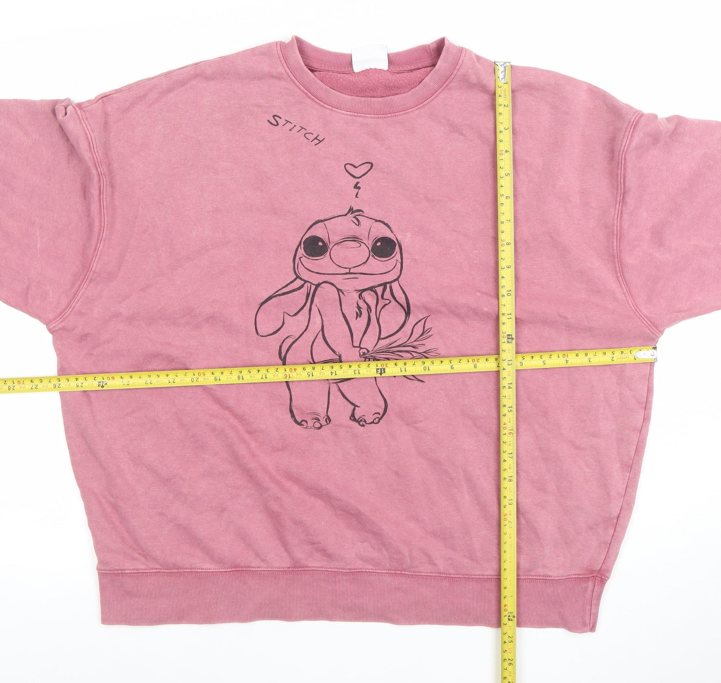 Primark Disney Stitch Pink Women's Sweatshirt M Pullover Casual