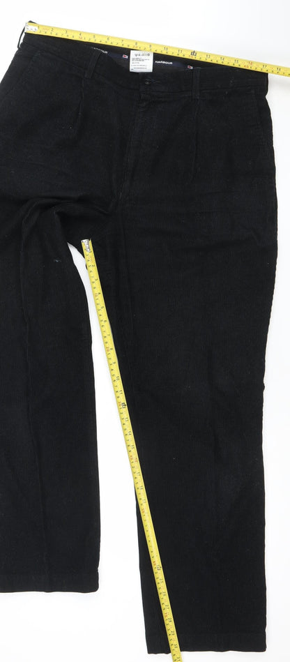 Marks and Spencer Men's Black Corduroy Trousers 38W 31L Regular Fit
