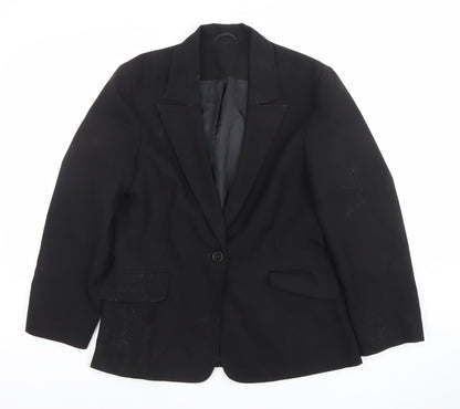 Womens UK Size 12 Essentials Regular Black Suit Jacket