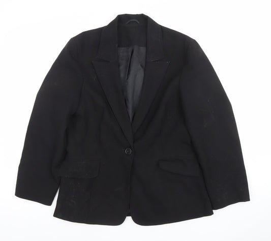 Womens UK Size 12 Essentials Regular Black Suit Jacket