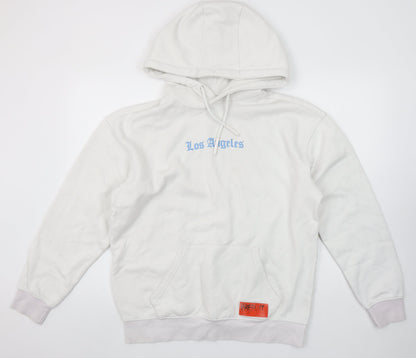 Primark Men's White Los Angeles Graphic Pullover Hoodie Size S