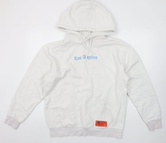 Primark Men's White Los Angeles Graphic Pullover Hoodie Size S