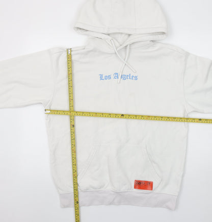 Primark Men's White Los Angeles Graphic Pullover Hoodie Size S