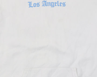 Primark Men's White Los Angeles Graphic Pullover Hoodie Size S