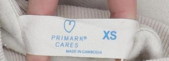 Womens UK Size XS Primark Cares Beige Pullover Sweatshirt