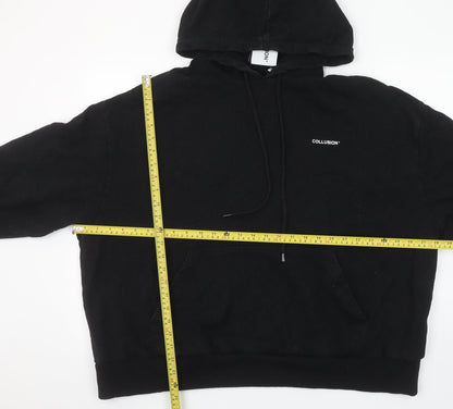 Mens UK Size 2XL COLLUSION Black Pullover Hoodie