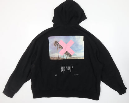 Mens UK Size 2XL COLLUSION Black Pullover Hoodie