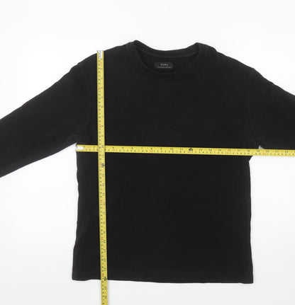 Womens UK Size M Zara Black Basic T-Shirt