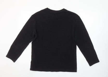 Womens UK Size M Zara Black Basic T-Shirt