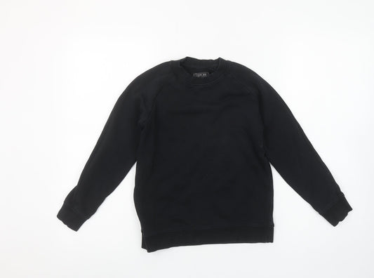 Next Boys Black Cotton Blend Crew Neck Fleece Sweatshirt 9 Years