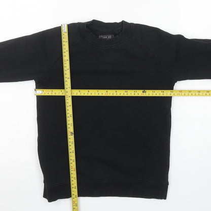 Next Boys Black Cotton Blend Crew Neck Fleece Sweatshirt 9 Years