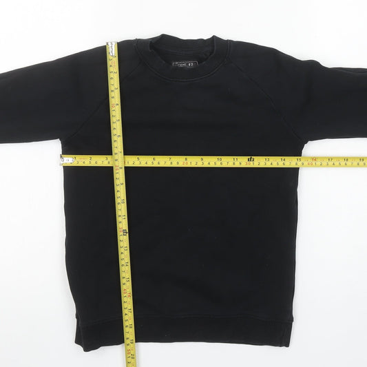 Next Boys Black Cotton Blend Crew Neck Fleece Sweatshirt 9 Years