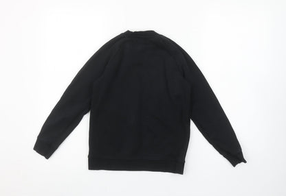 Next Boys Black Cotton Blend Crew Neck Fleece Sweatshirt 9 Years
