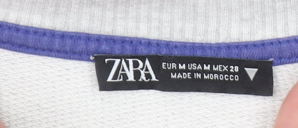 Womens UK Size M Zara Grey Pullover Sweatshirt