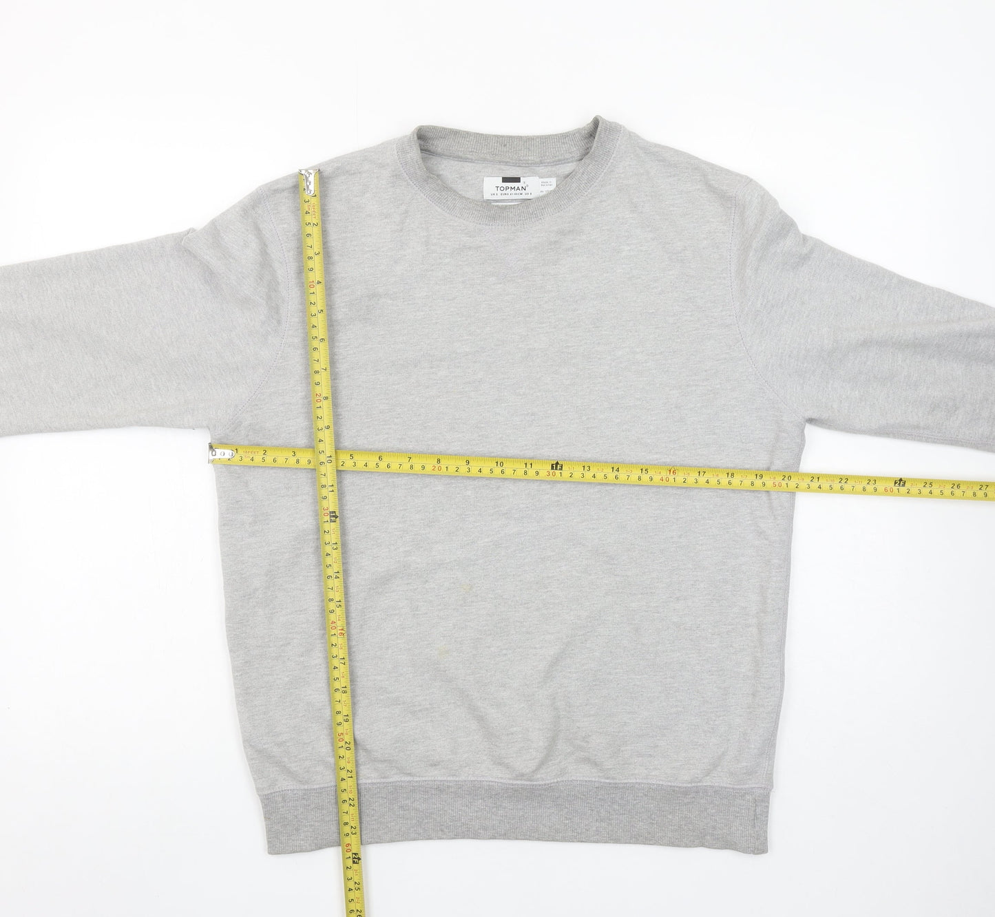 Mens UK Size S Topman Grey Pullover Sweatshirt