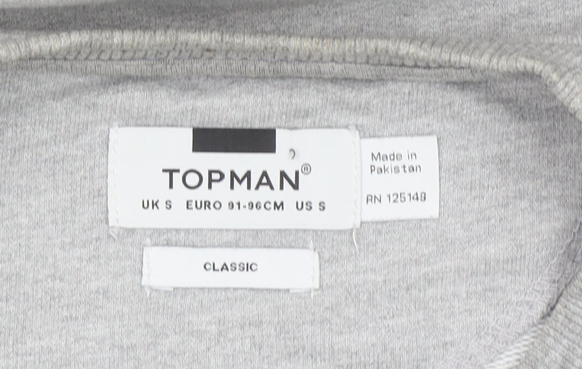 Mens UK Size S Topman Grey Pullover Sweatshirt