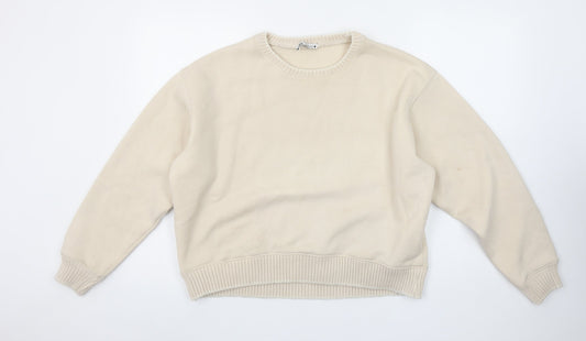 Womens UK Size S Zara Beige Pullover Sweatshirt