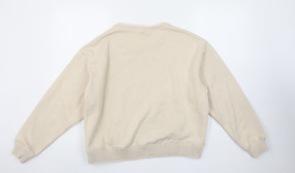 Womens UK Size S Zara Beige Pullover Sweatshirt