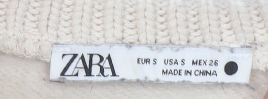 Womens UK Size S Zara Beige Pullover Sweatshirt