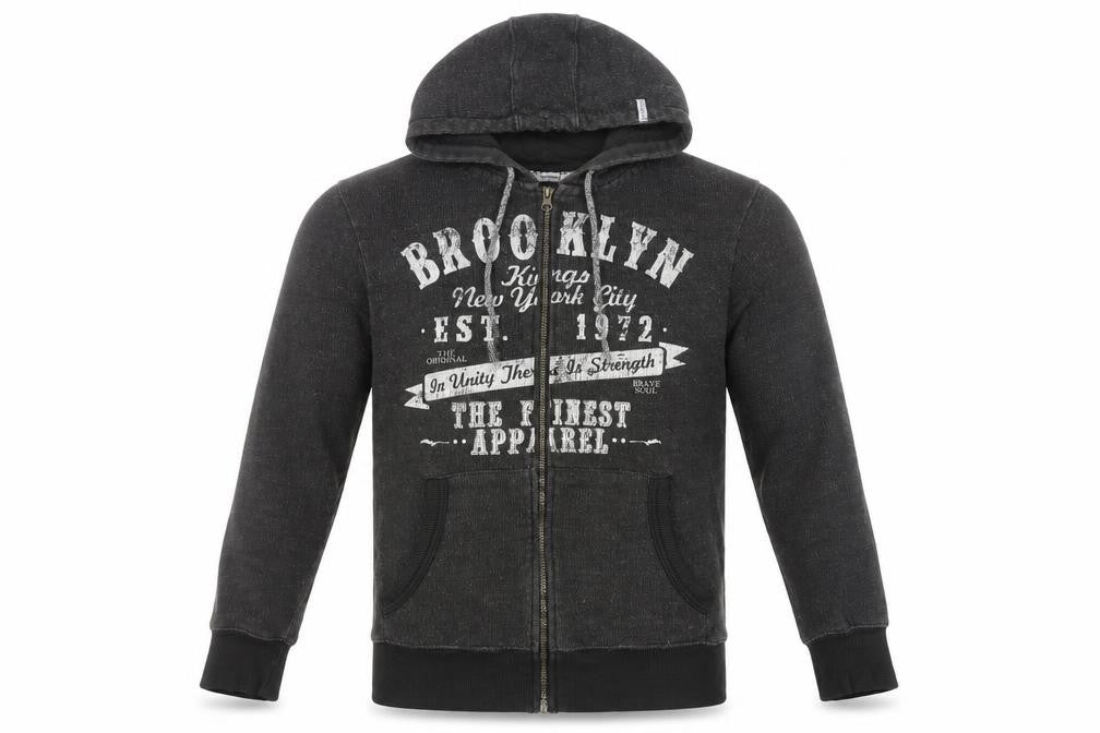 Mens UK Size M Brave Soul Black Full Zip Hoodie